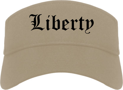 Liberty Texas TX Old English Mens Visor Cap Hat Khaki