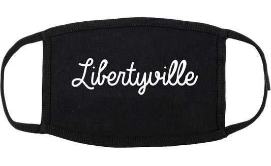 Libertyville Illinois IL Script Cotton Face Mask Black