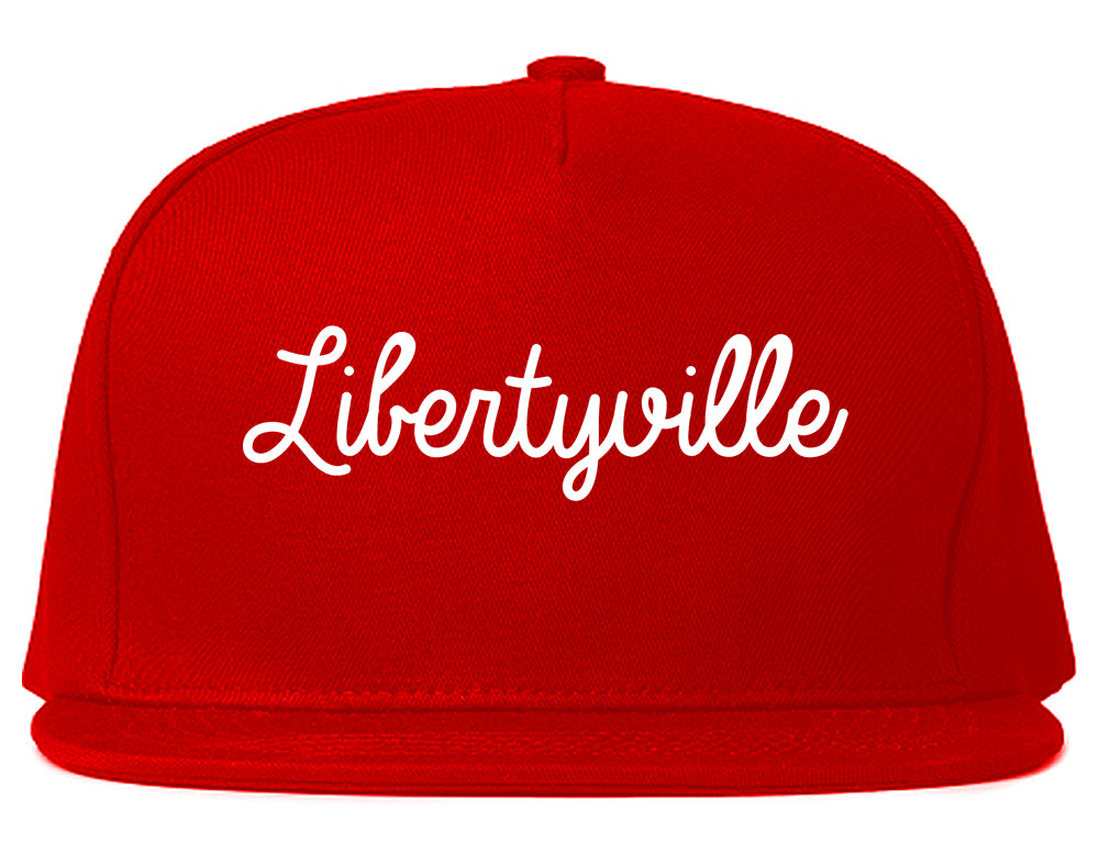 Libertyville Illinois IL Script Mens Snapback Hat Red