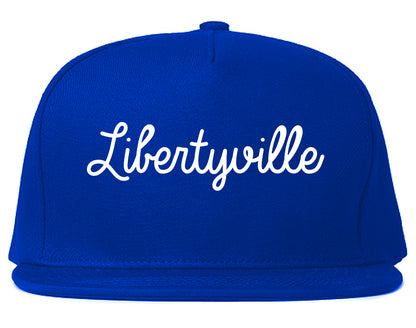 Libertyville Illinois IL Script Mens Snapback Hat Royal Blue