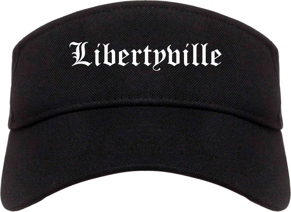 Libertyville Illinois IL Old English Mens Visor Cap Hat Black