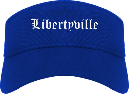 Libertyville Illinois IL Old English Mens Visor Cap Hat Royal Blue