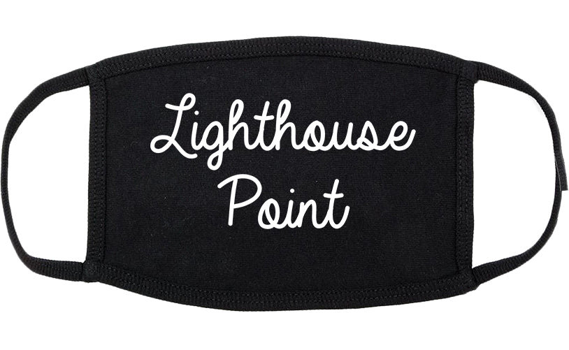 Lighthouse Point Florida FL Script Cotton Face Mask Black