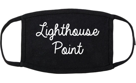 Lighthouse Point Florida FL Script Cotton Face Mask Black