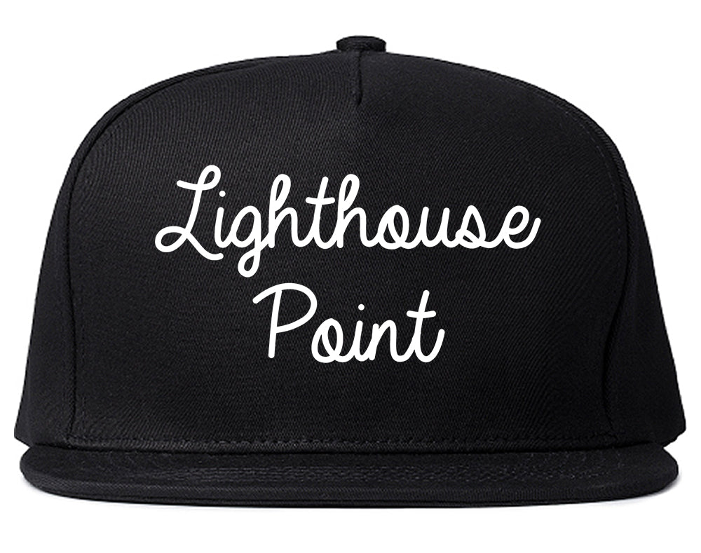 Lighthouse Point Florida FL Script Mens Snapback Hat Black