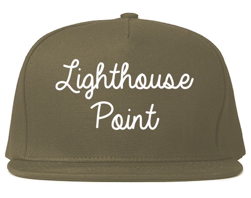 Lighthouse Point Florida FL Script Mens Snapback Hat Grey