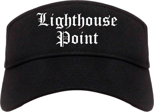 Lighthouse Point Florida FL Old English Mens Visor Cap Hat Black