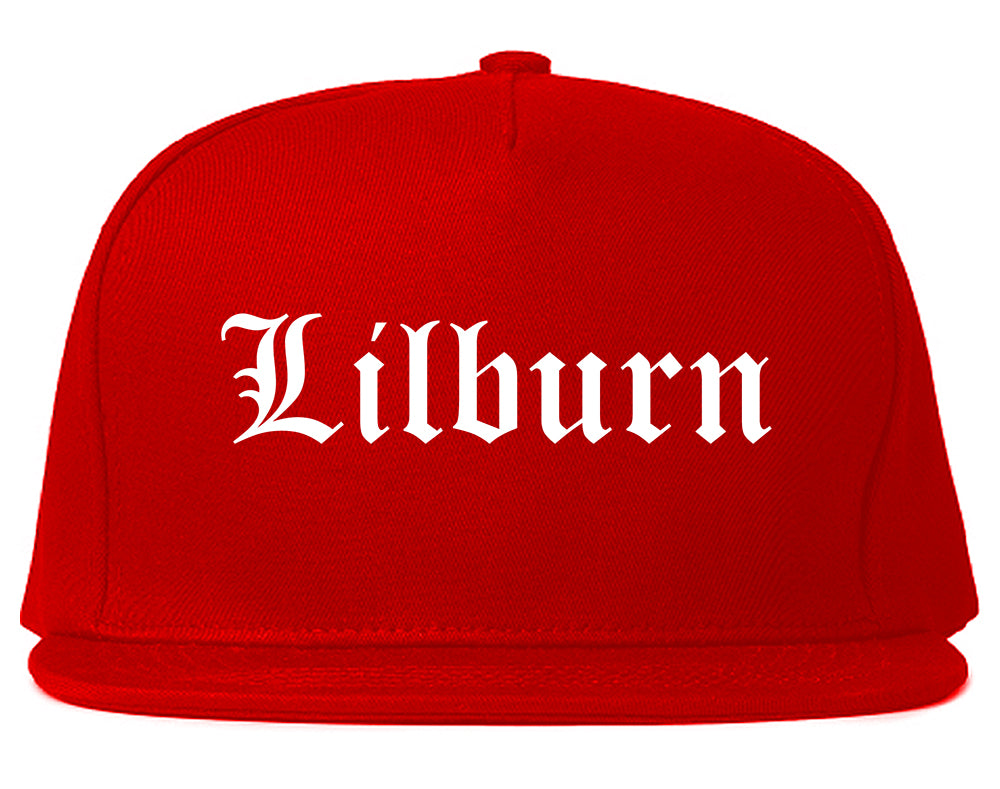 Lilburn Georgia GA Old English Mens Snapback Hat Red