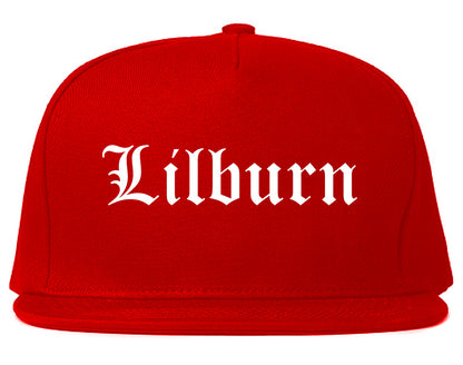 Lilburn Georgia GA Old English Mens Snapback Hat Red