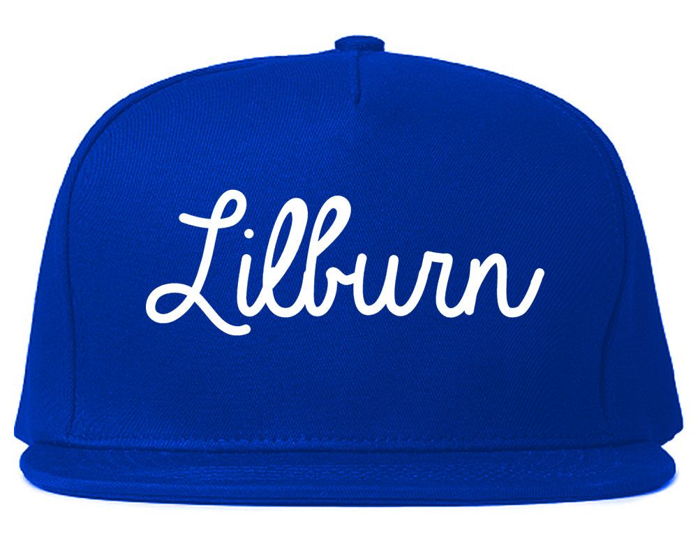 Lilburn Georgia GA Script Mens Snapback Hat Royal Blue