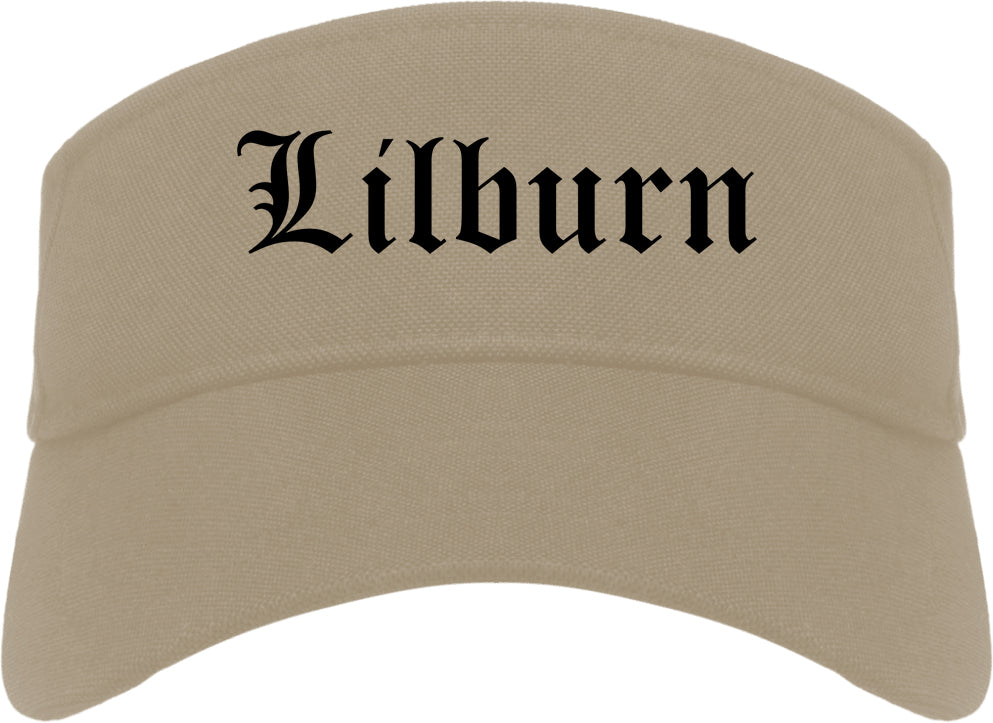 Lilburn Georgia GA Old English Mens Visor Cap Hat Khaki