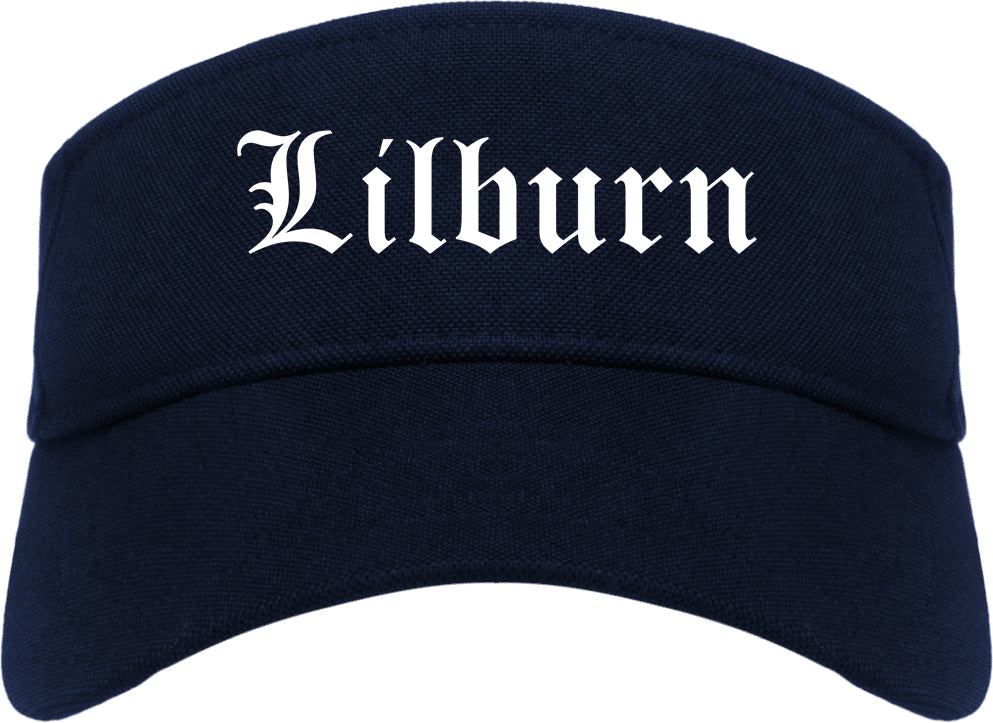 Lilburn Georgia GA Old English Mens Visor Cap Hat Navy Blue