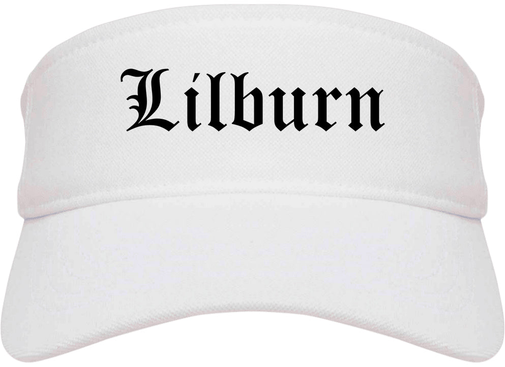 Lilburn Georgia GA Old English Mens Visor Cap Hat White