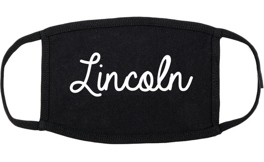 Lincoln Alabama AL Script Cotton Face Mask Black