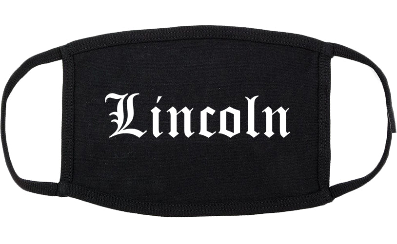 Lincoln California CA Old English Cotton Face Mask Black