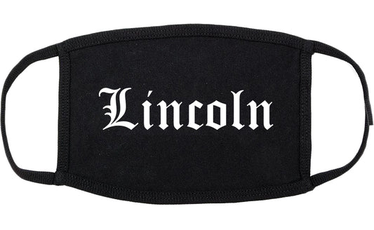 Lincoln California CA Old English Cotton Face Mask Black