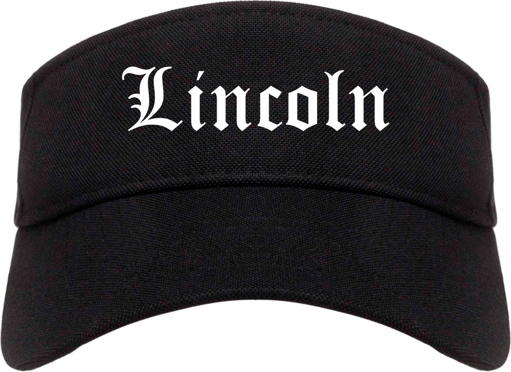 Lincoln California CA Old English Mens Visor Cap Hat Black