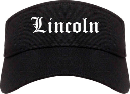 Lincoln California CA Old English Mens Visor Cap Hat Black