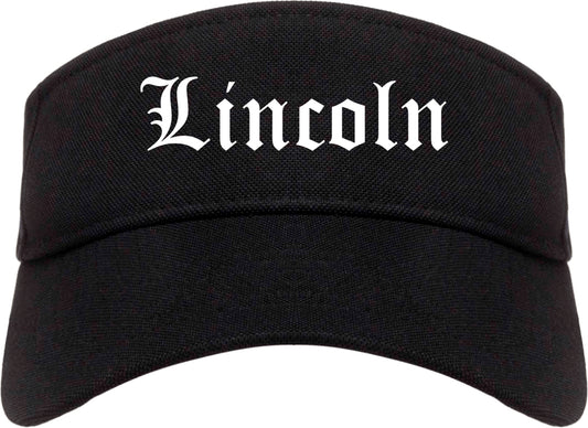 Lincoln California CA Old English Mens Visor Cap Hat Black