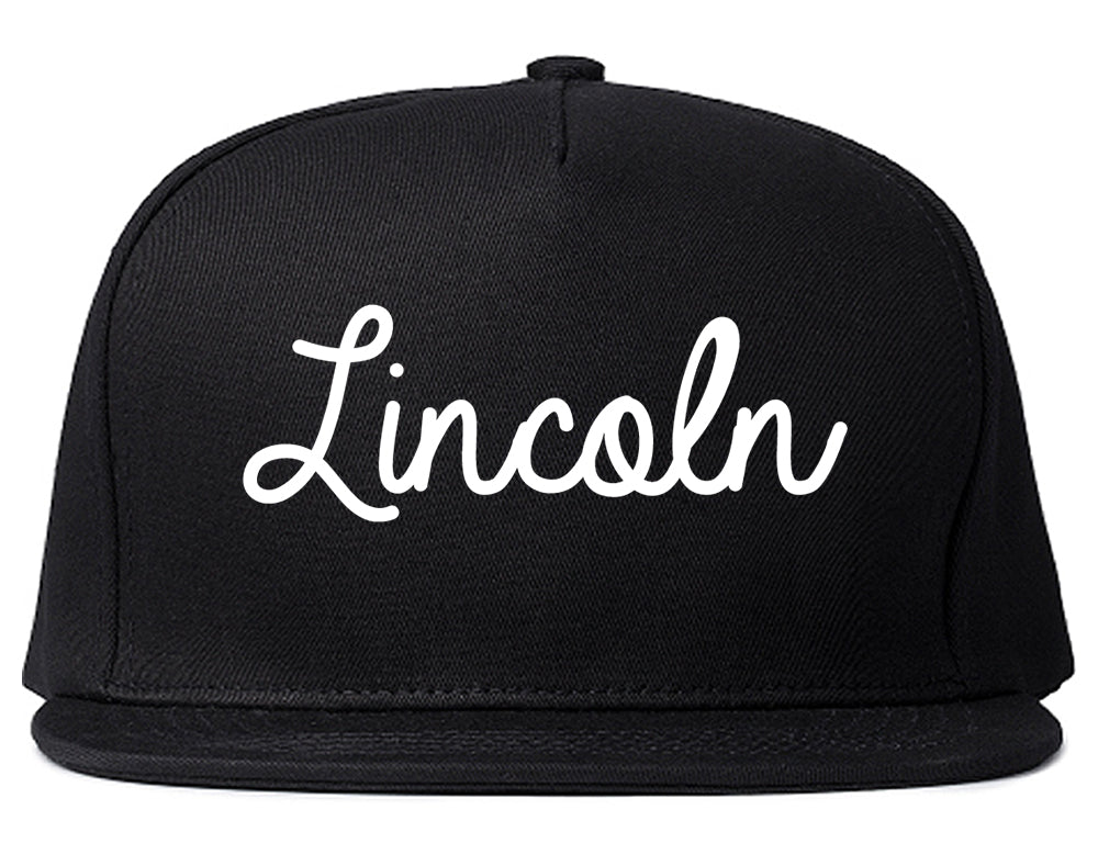 Lincoln Illinois IL Script Mens Snapback Hat Black