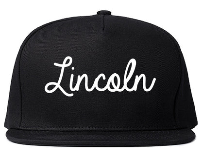 Lincoln Illinois IL Script Mens Snapback Hat Black