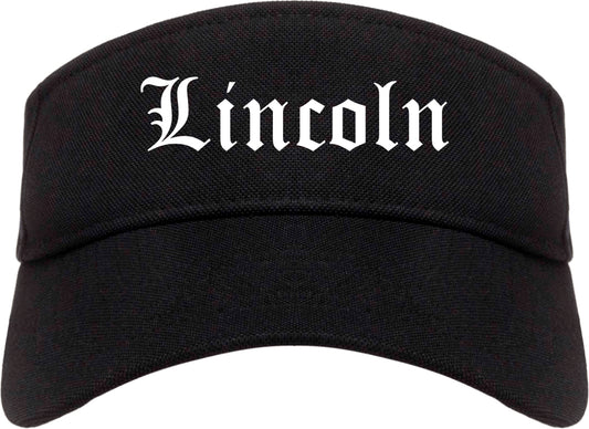 Lincoln Illinois IL Old English Mens Visor Cap Hat Black