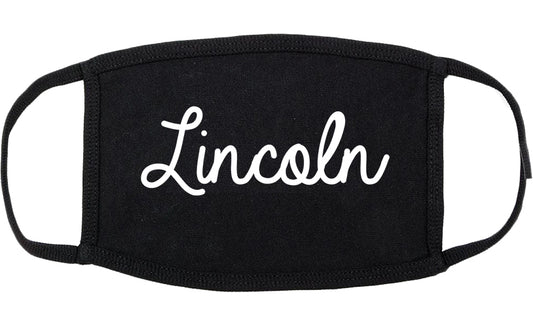 Lincoln Nebraska NE Script Cotton Face Mask Black