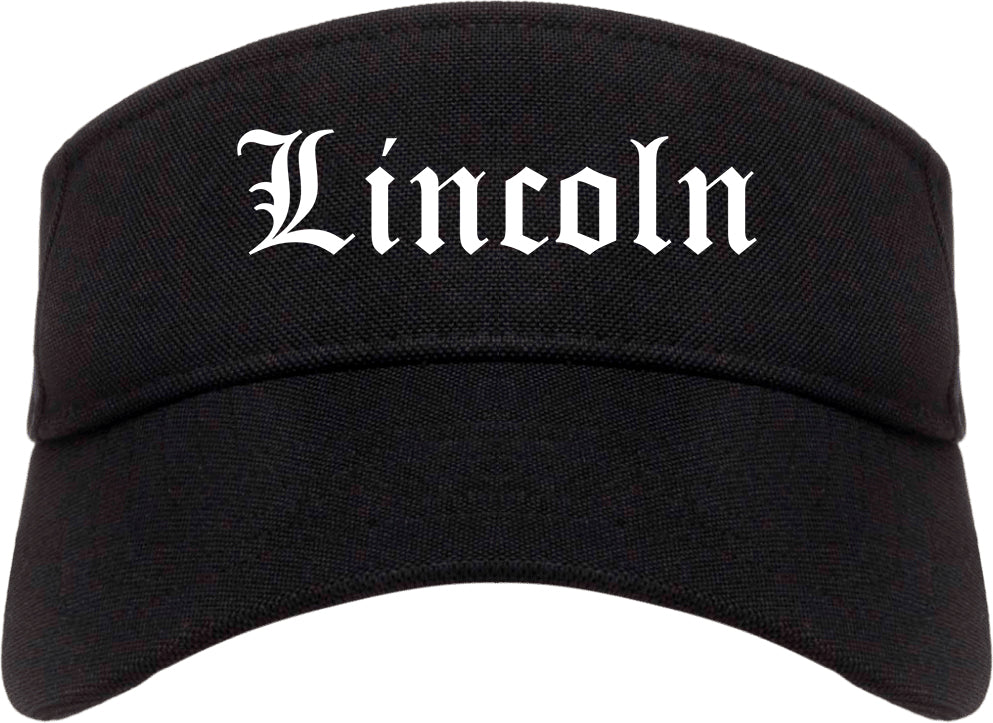 Lincoln Nebraska NE Old English Mens Visor Cap Hat Black