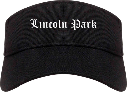 Lincoln Park Michigan MI Old English Mens Visor Cap Hat Black