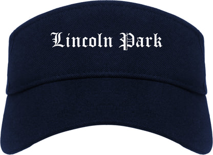 Lincoln Park New Jersey NJ Old English Mens Visor Cap Hat Navy Blue