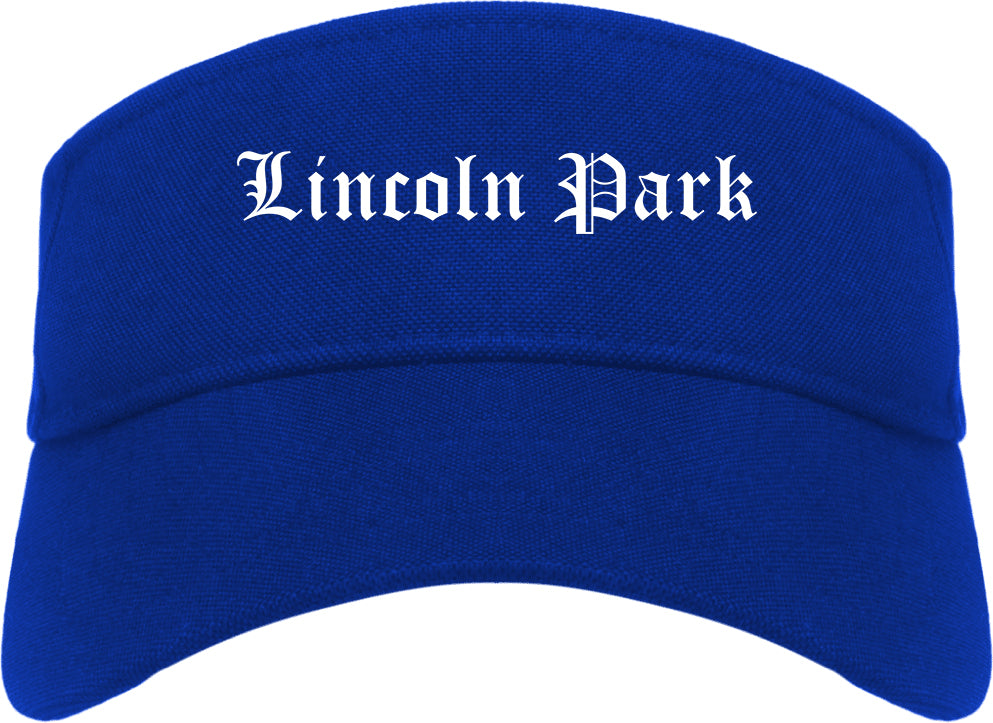 Lincoln Park New Jersey NJ Old English Mens Visor Cap Hat Royal Blue