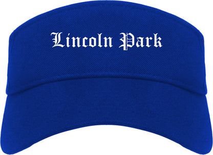 Lincoln Park New Jersey NJ Old English Mens Visor Cap Hat Royal Blue