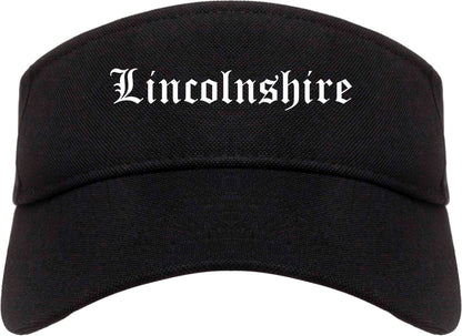 Lincolnshire Illinois IL Old English Mens Visor Cap Hat Black