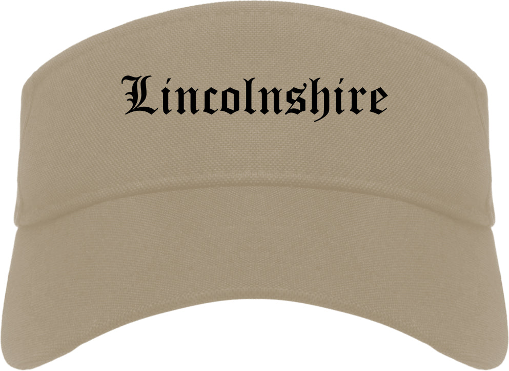 Lincolnshire Illinois IL Old English Mens Visor Cap Hat Khaki