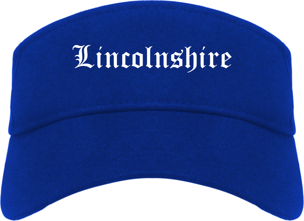 Lincolnshire Illinois IL Old English Mens Visor Cap Hat Royal Blue