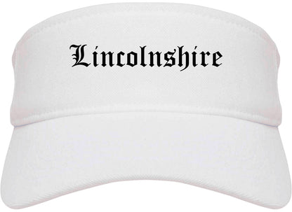 Lincolnshire Illinois IL Old English Mens Visor Cap Hat White
