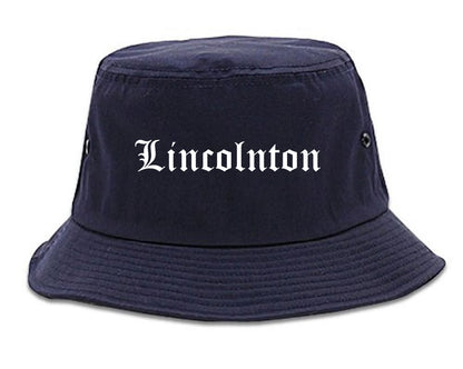 Lincolnton North Carolina NC Old English Mens Bucket Hat Navy Blue