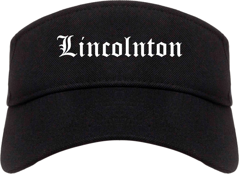Lincolnton North Carolina NC Old English Mens Visor Cap Hat Black