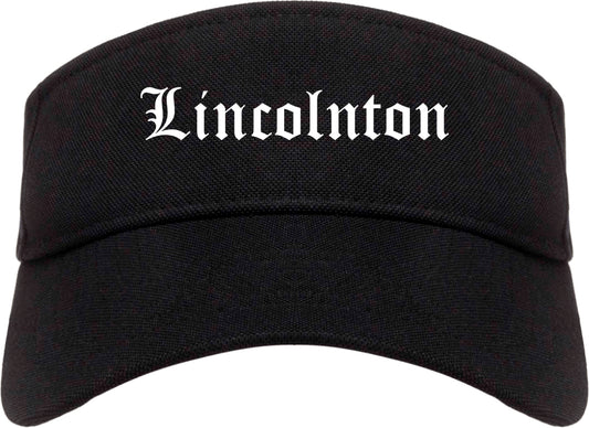Lincolnton North Carolina NC Old English Mens Visor Cap Hat Black