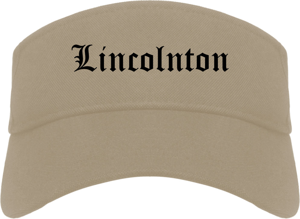Lincolnton North Carolina NC Old English Mens Visor Cap Hat Khaki