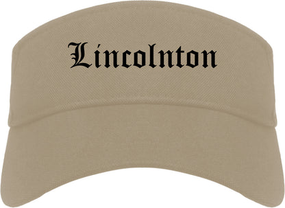 Lincolnton North Carolina NC Old English Mens Visor Cap Hat Khaki