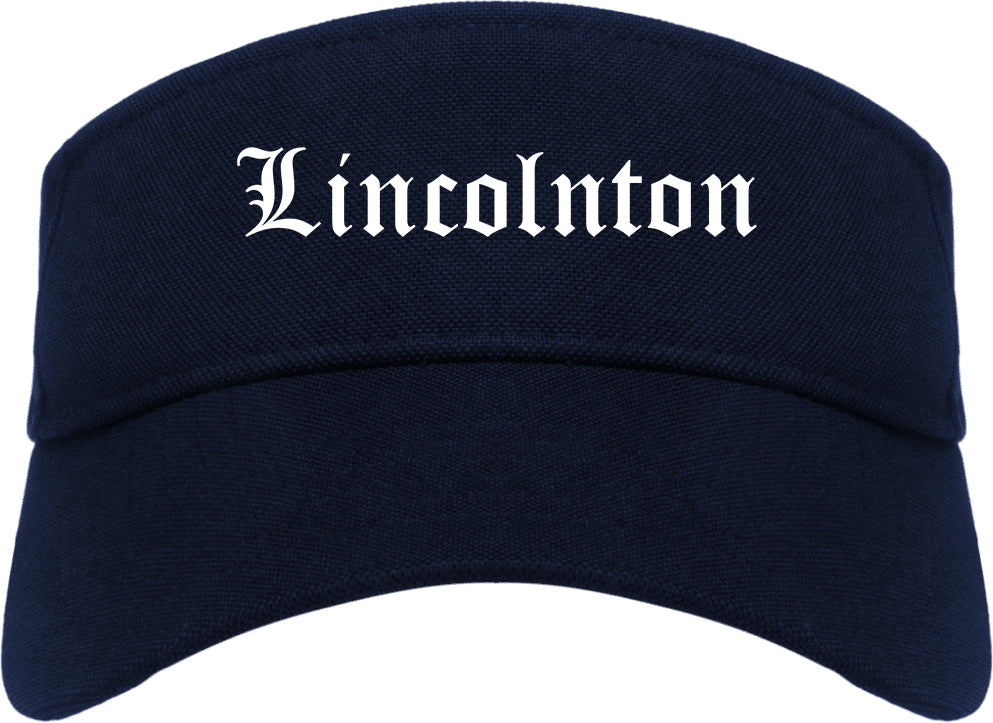 Lincolnton North Carolina NC Old English Mens Visor Cap Hat Navy Blue