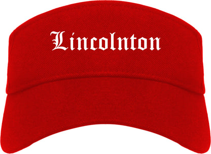 Lincolnton North Carolina NC Old English Mens Visor Cap Hat Red