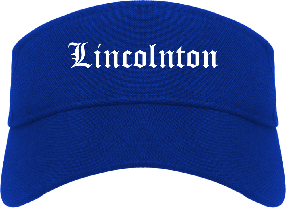 Lincolnton North Carolina NC Old English Mens Visor Cap Hat Royal Blue