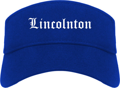 Lincolnton North Carolina NC Old English Mens Visor Cap Hat Royal Blue