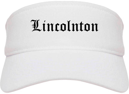 Lincolnton North Carolina NC Old English Mens Visor Cap Hat White