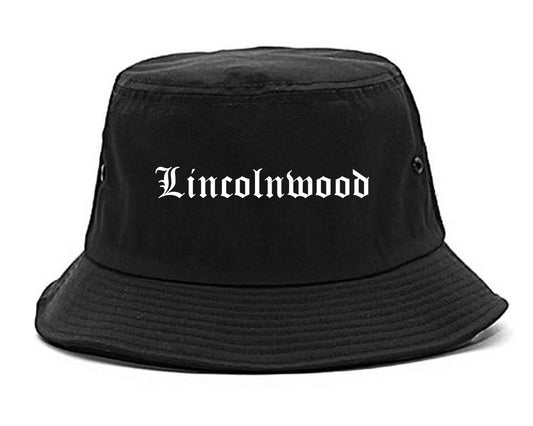 Lincolnwood Illinois IL Old English Mens Bucket Hat Black
