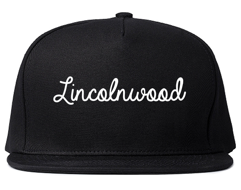 Lincolnwood Illinois IL Script Mens Snapback Hat Black