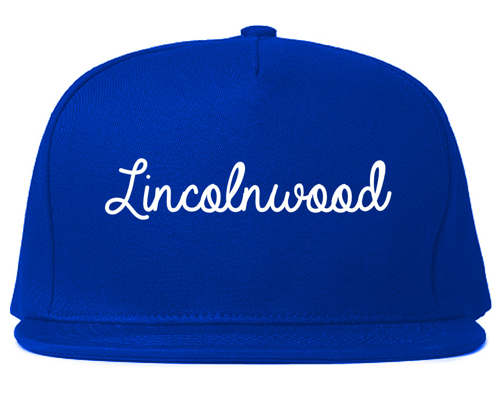 Lincolnwood Illinois IL Script Mens Snapback Hat Royal Blue