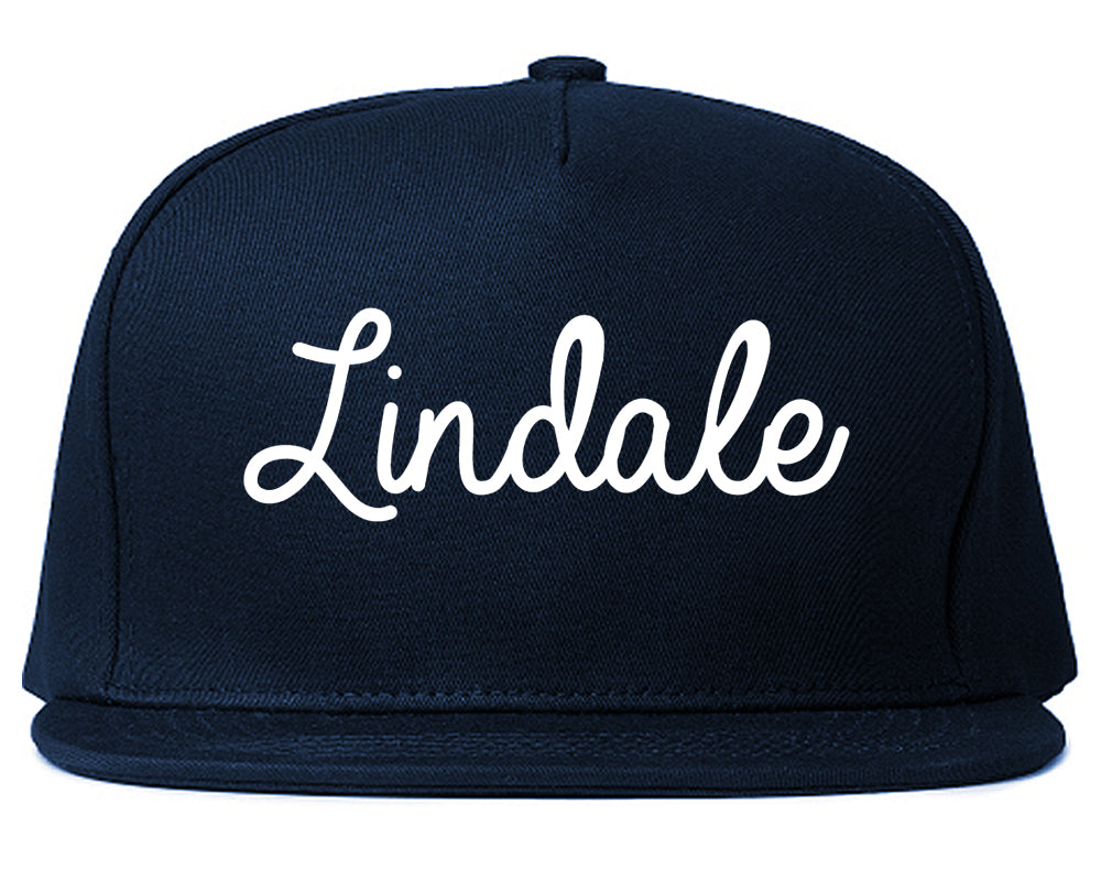 Lindale Texas TX Script Mens Snapback Hat Navy Blue